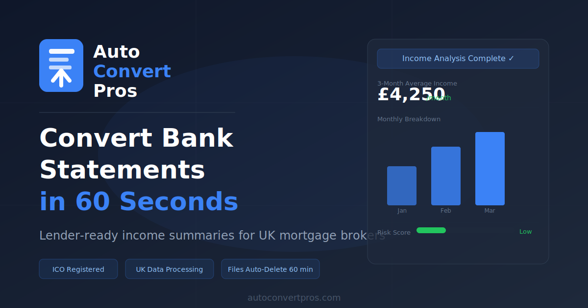 Bank Statement PDF to Excel & Analysis — AutoConvertPros